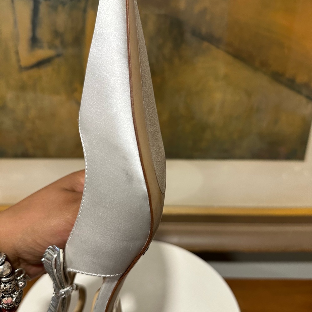 🌸TED BAKER🌸 Janie Bow Slingback Pointed Toe Pump In White Size: 11 - Picture 14 of 16